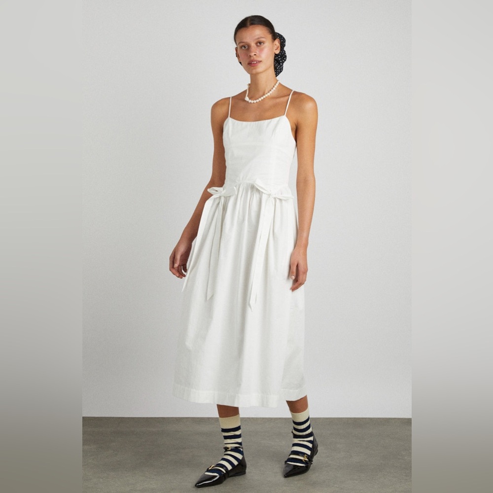 NWT Damson Madder Penelope Apron Dress in White UK 14 / US 10